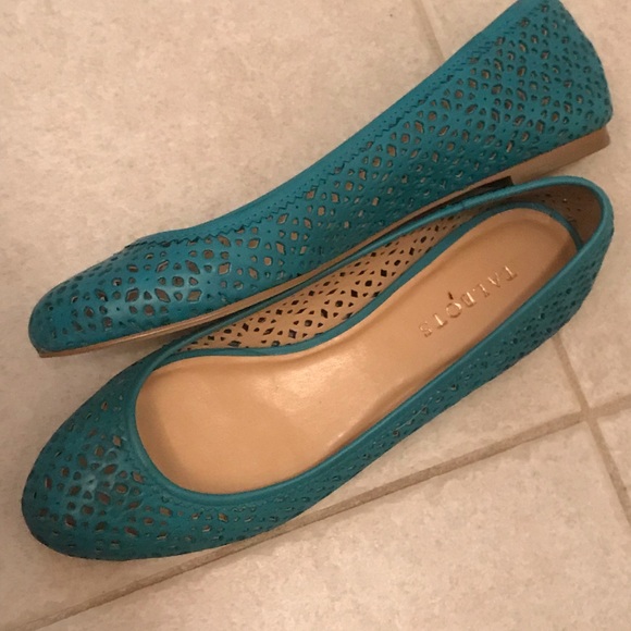 flat teal shoes